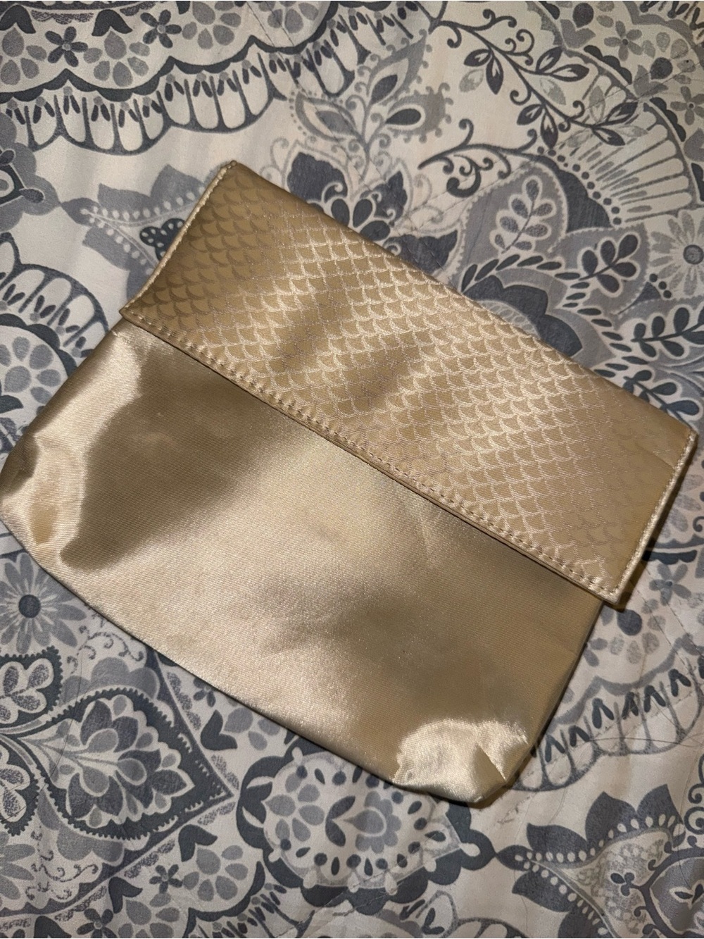 Gold Satin Fold-Over Bag